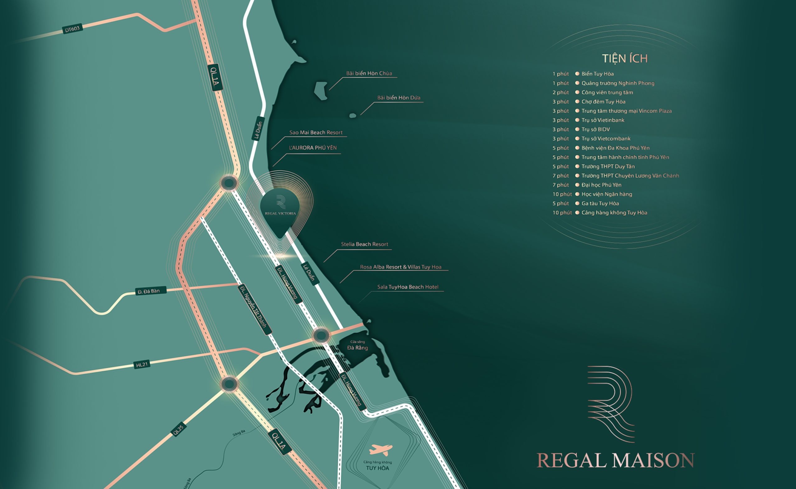 Regal Maison Phú Yên được tọa lạc trên Đại lộ Hùng Vương